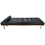 daybed sort kunstlæder