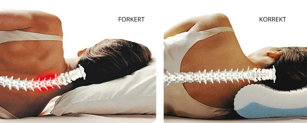 Viser at en hovedpude er vigtigt for rygsøjlen når du sover