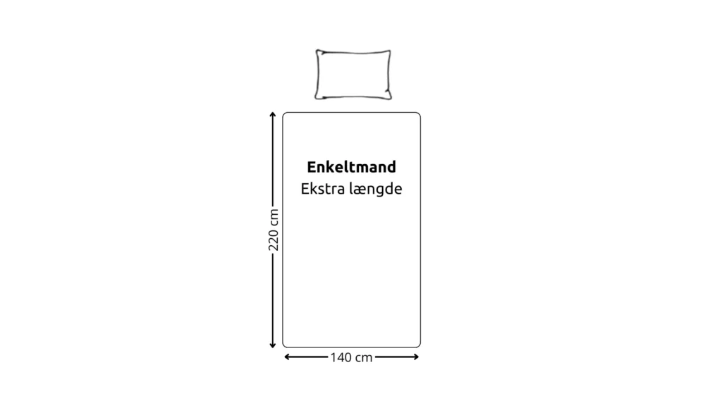 Enkeltmands ekstra længde dyne størrelse 140x220