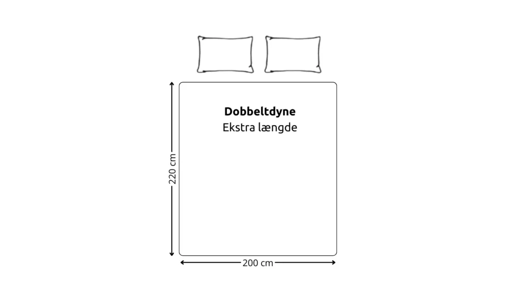 dobbeltdyne ekstra længde dyne størrelse 200x220