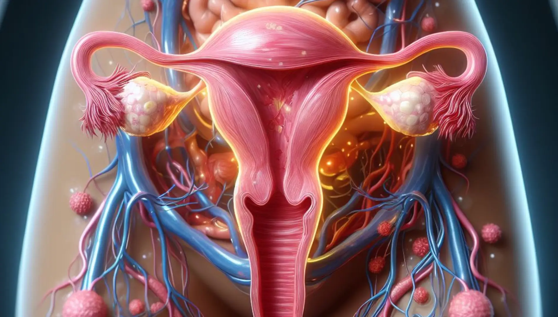 Endometriose vist på en kvindes krop